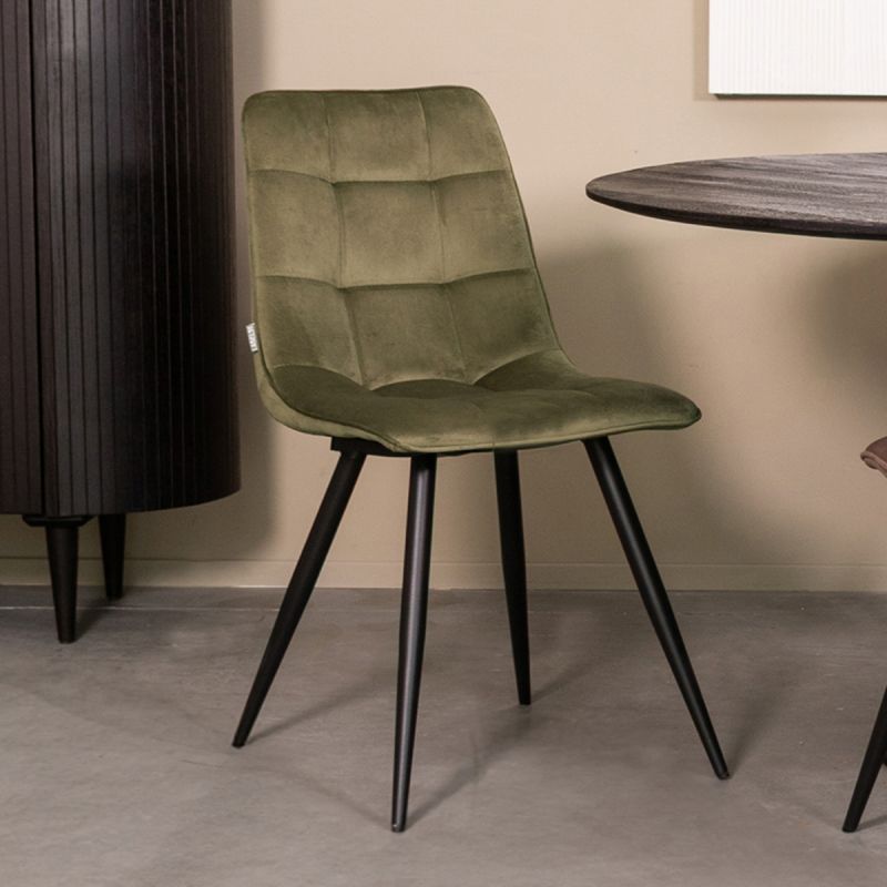 Eetkamerstoel Bistro 46x59x86 cm Hunter Fluweel | Zwart Metaal