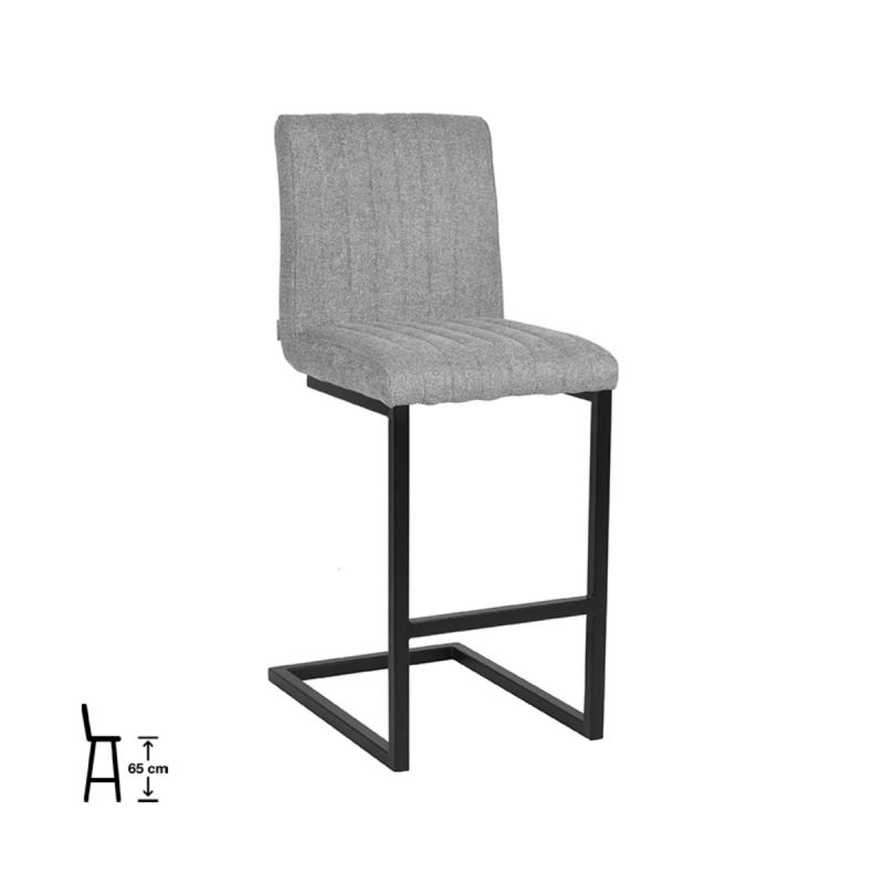 Barkruk Milo 41x53x100 cm Zinc Weave | Zwart Metaal