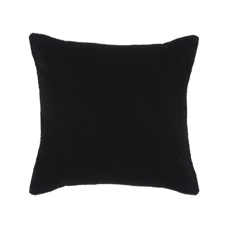 Kussen Rib 45x45 Cm Zwart Katoen