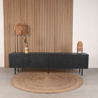 Tv-Meubel Cotia 220x40x60 cm Zwart Mangohout | Zwart Metaal