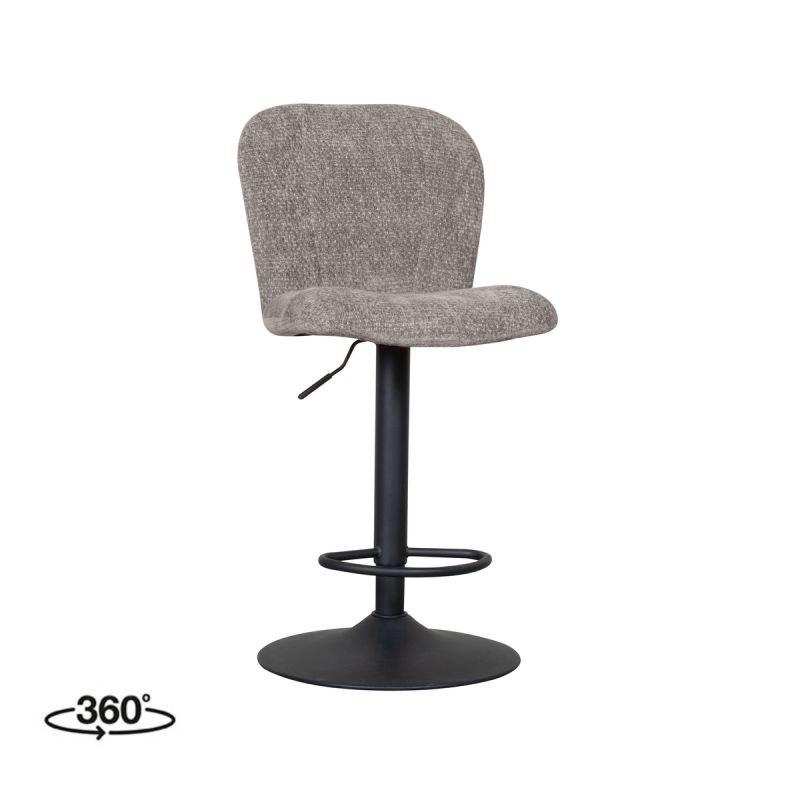 Barkruk Vino 45x53x95 cm Stone Elite | Zwart Metaal