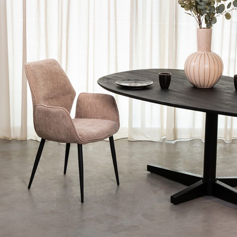 Eetkamerstoel Morris 59x62x92 cm Clay Elite | Zwart Metaal