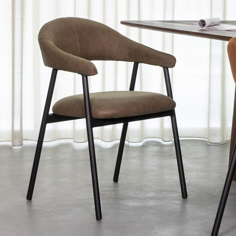 Eetkamerstoel Amaze 54x54x80 cm Moss Micro Suede | Zwart Metaal