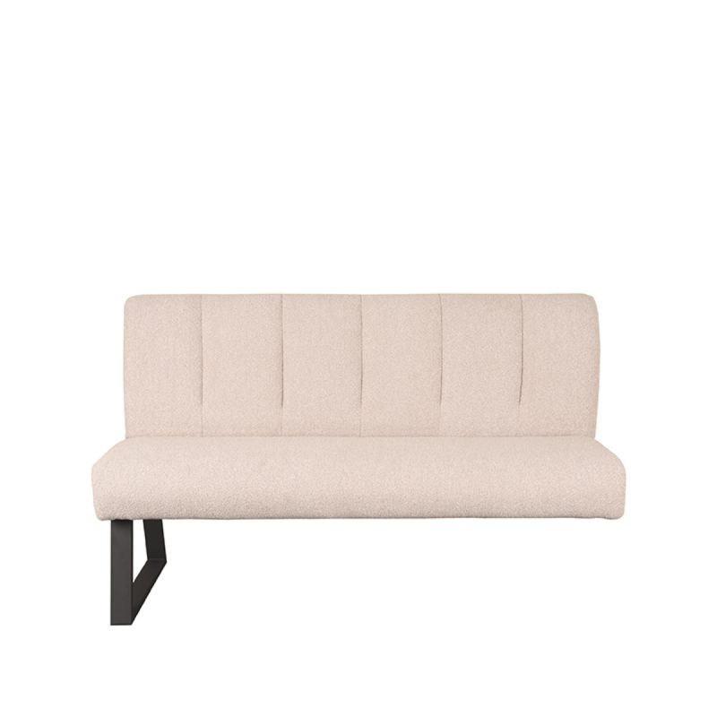 Eetkamerbank Modula 3-Zits 150x62x92 cm Naturel Boucle | Zwart Metaal