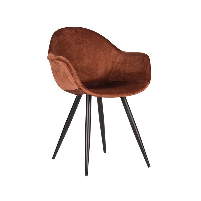 Eetkamerstoel Forli 60x58x83 cm Rust Fluweel | Zwart Metaal