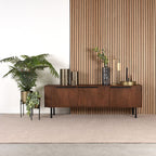 Tv-Meubel Rio 180x40x60 cm Espresso Mangohout | Zwart Metaal