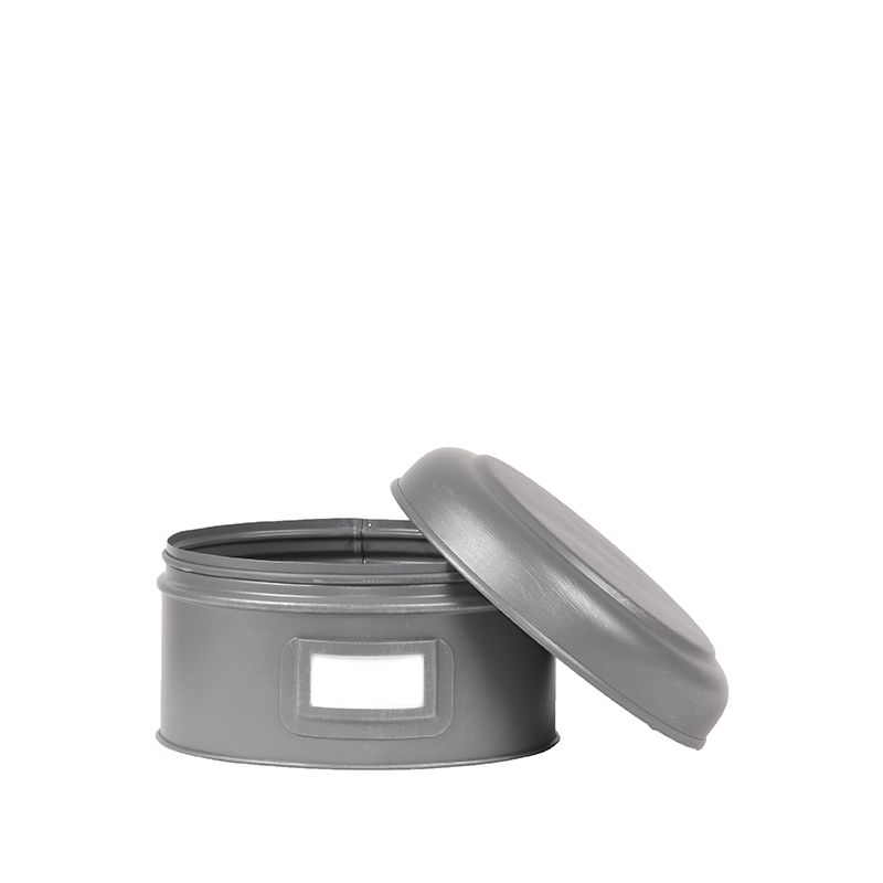 Opbergblik 18x18x10 cm | M Antiek Grijs Metaal