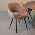 Eetkamerstoel Fer 58x57x87 cm Taupe Micro Suede | Zwart Metaal