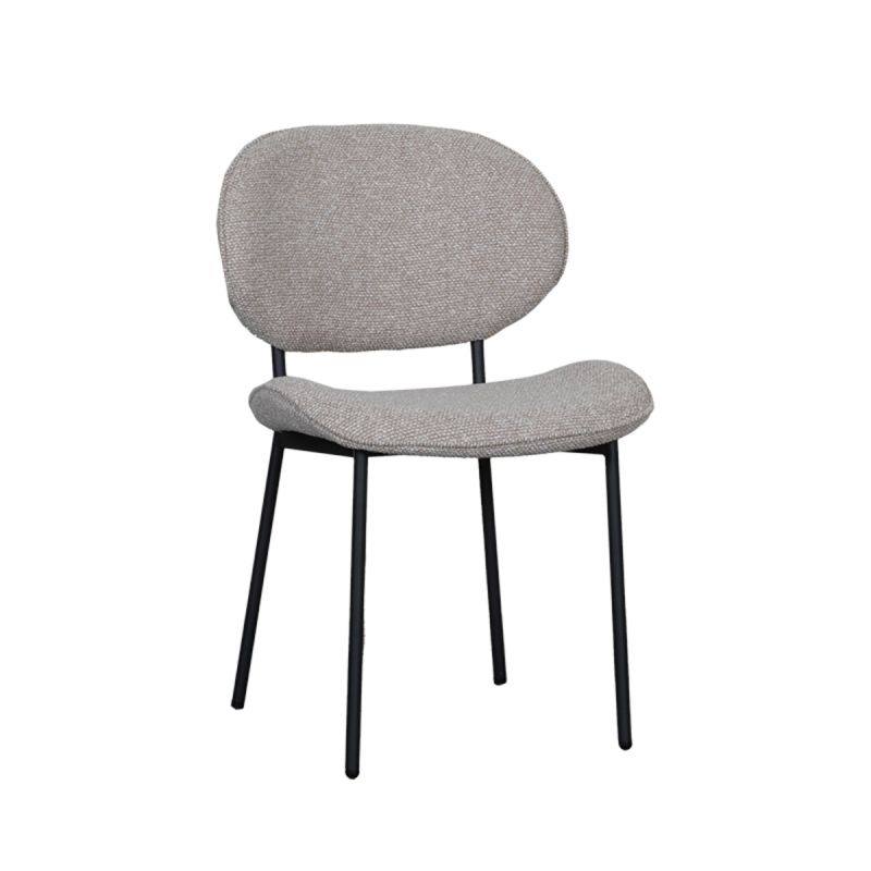 Eetkamerstoel Senn 59x53x85cm Naturel Royal Boucle | Zwart Metaal