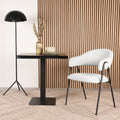 Eetkamerstoel Lowen 58x60x84 cm Champagne Boucle | Zwart Metaal