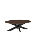 Salontafel James 130x70x43 cm Espresso Mangohout | Zwart Metaal