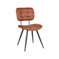 Eetkamerstoel Gus 49x60x87 cm Cognac Microvezel | Zwart Metaal