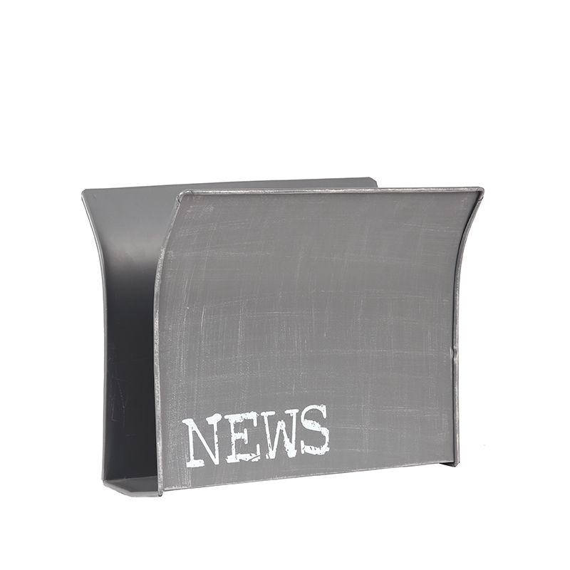 Magazinehouder 35x18x29 cm Antiek Grijs Metaal