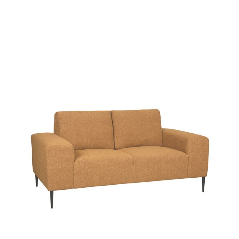 Bank Ferraro 2-Zits 172x88x85 cm - Oker Boucle | Zwart Metaal