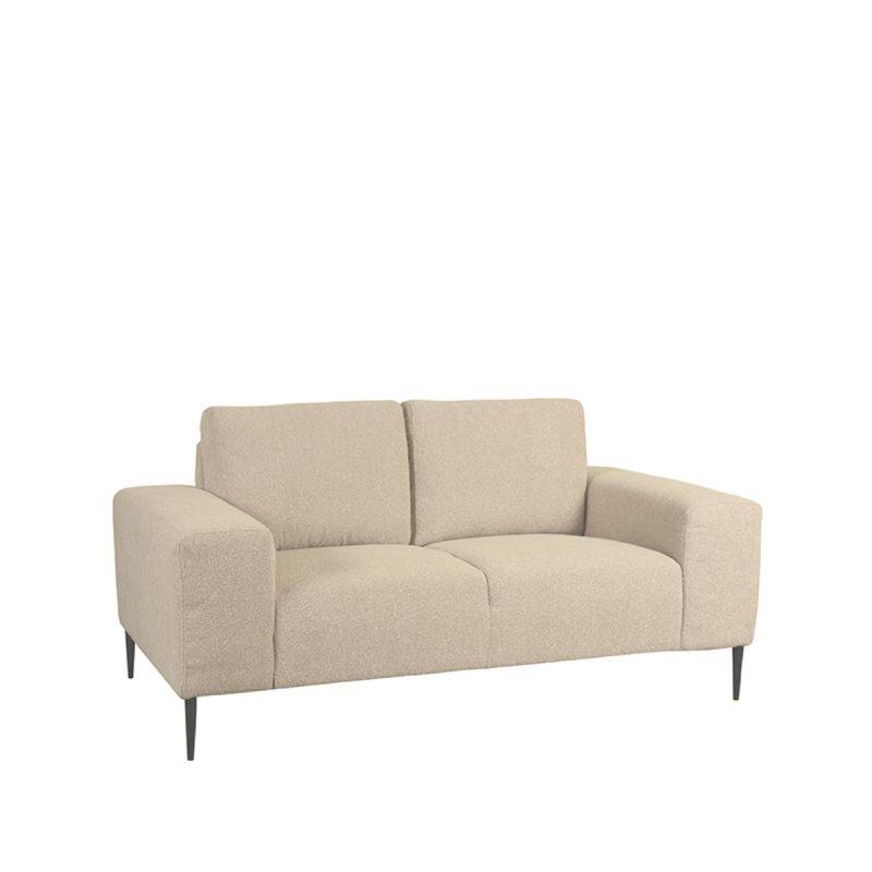 Bank Ferraro 2-Zits 172x88x85 cm - Zand Boucle | Zwart Metaal