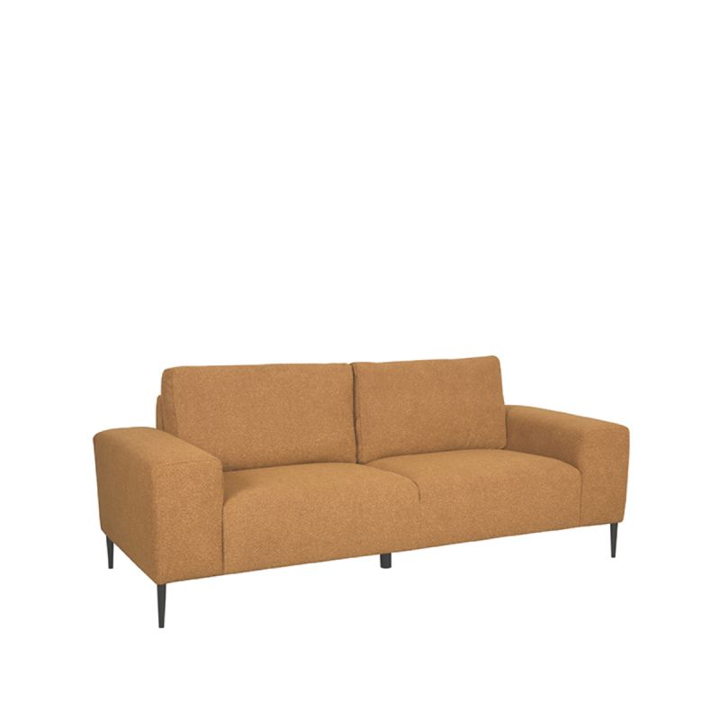 Bank Ferraro 3-Zits 212x88x85 cm - Oker Boucle | Zwart Metaal