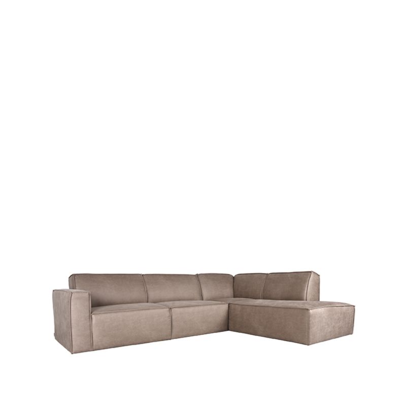 Hoekbank Kay Rechts 283x95-218x80 cm - Taupe Micro Suede