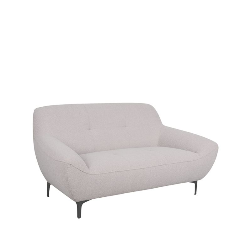 Bank Solano 2-Zits 169x92x83 cm - Naturel Boucle | Zwart Metaal