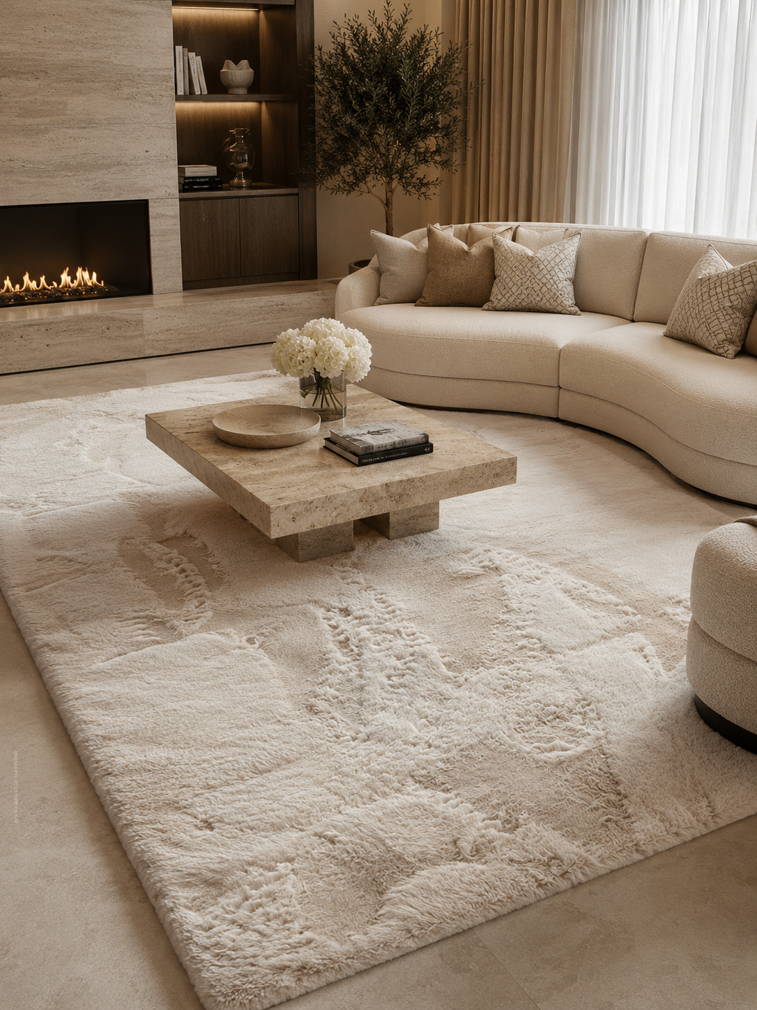 Fluffy Vloerkleed Elora Crème 160x230 cm