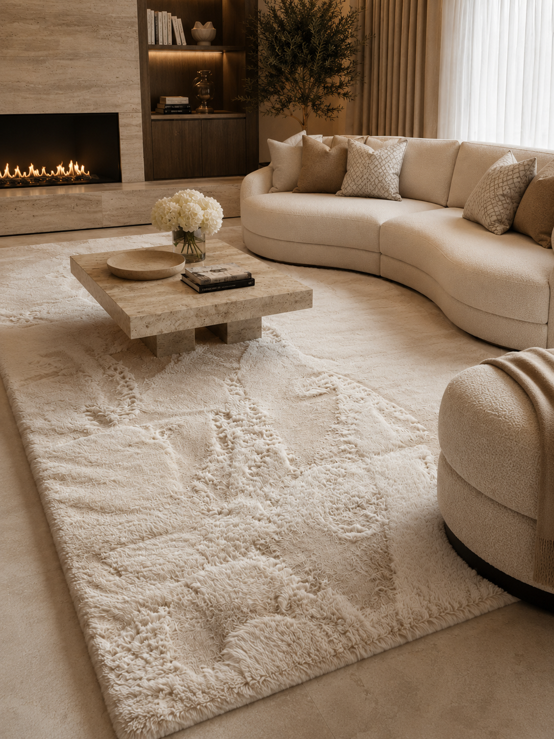 Fluffy Vloerkleed Elora Crème 160x230 cm