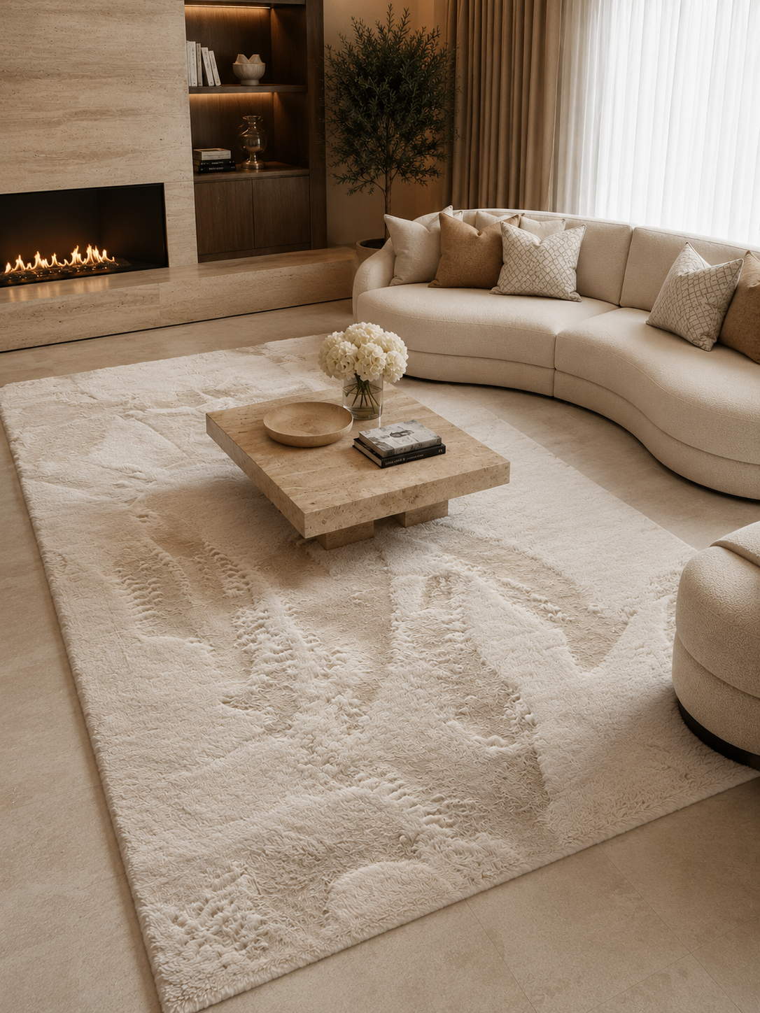 Fluffy Vloerkleed Elora Crème 160x230 cm