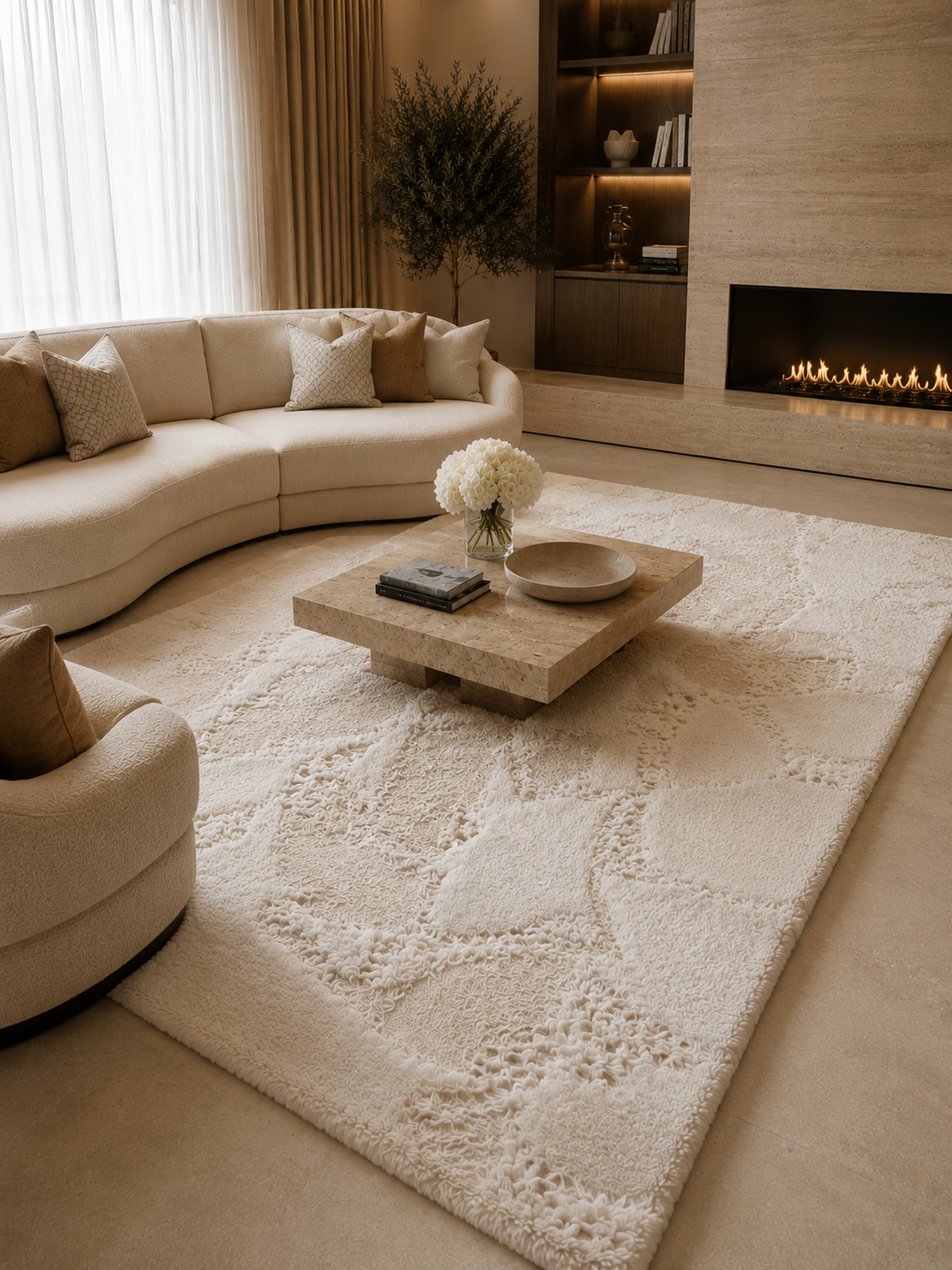 Fluffy Vloerkleed Elora Crème 160x230 cm