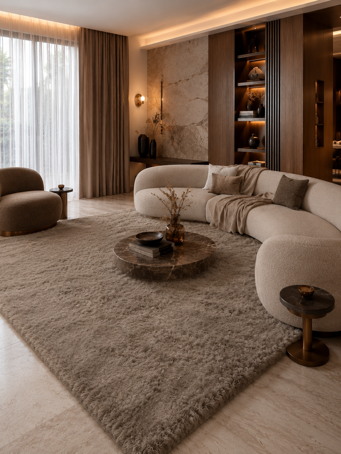 Fluffy Vloerkleed Elora Taupe 160x230 cm