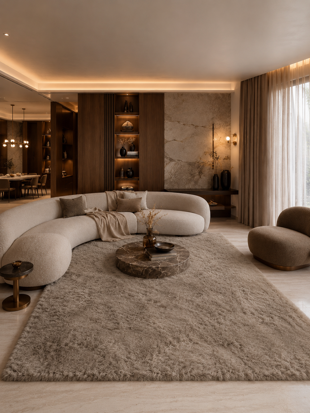 Fluffy Vloerkleed Elora Taupe 160x230 cm