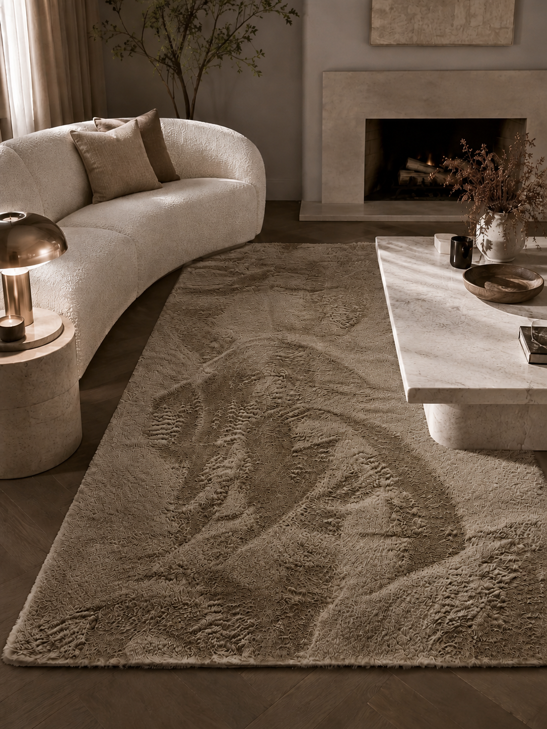 Fluffy Vloerkleed Elora Taupe 160x230 cm