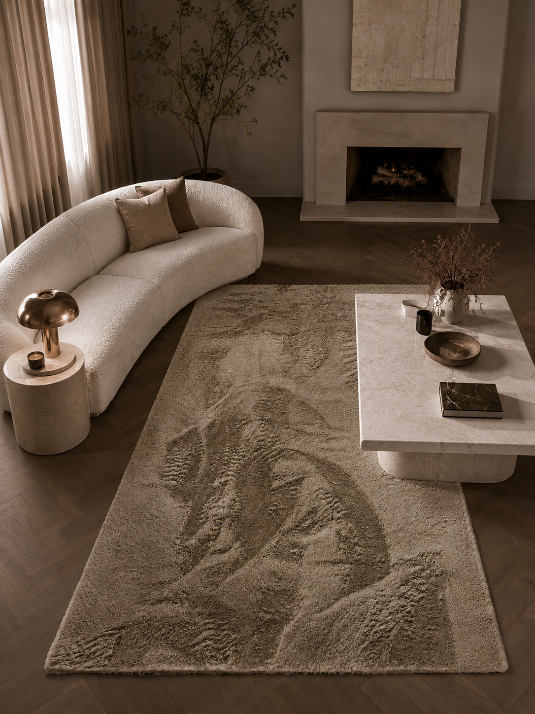 Fluffy Vloerkleed Elora Taupe 160x230 cm