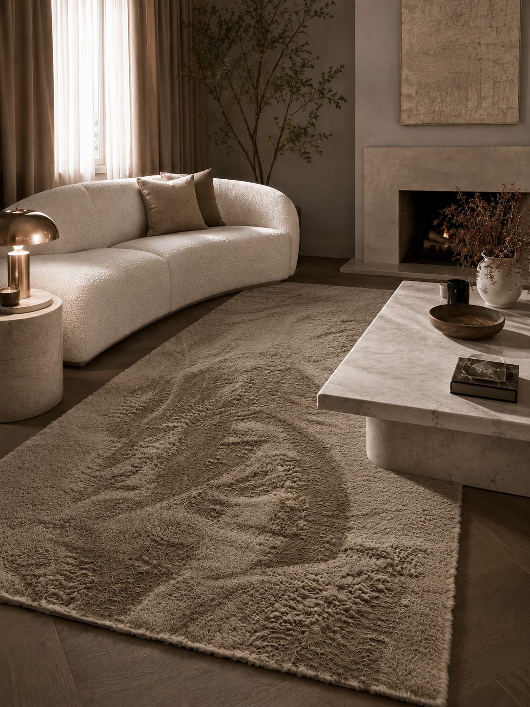 Fluffy Vloerkleed Elora Taupe 160x230 cm