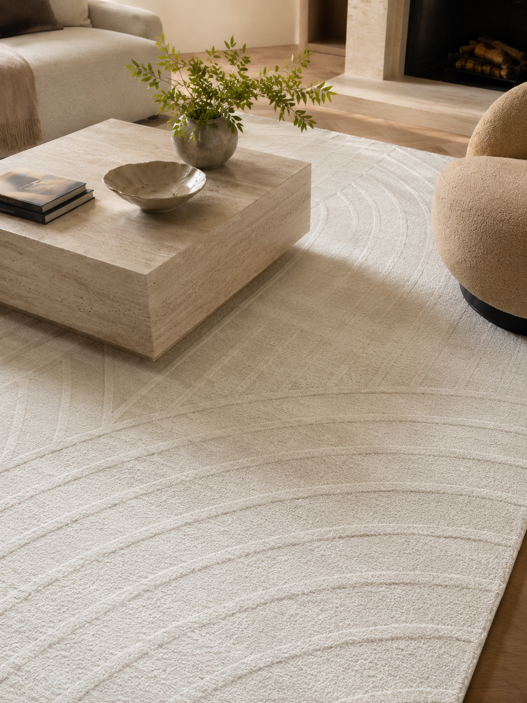 Japandi Vloerkleed Amani Crème 160x230 cm