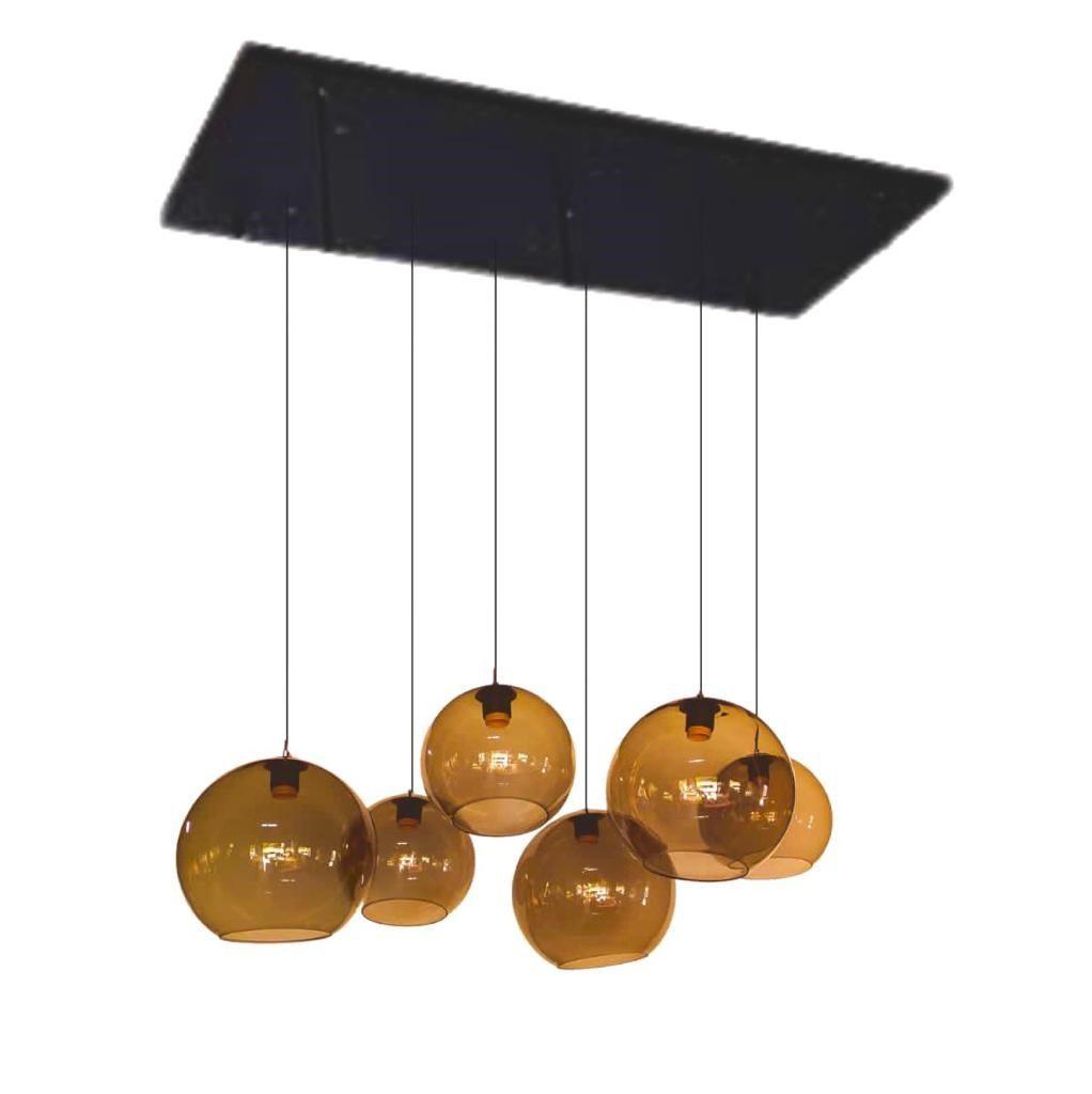 Plafondlamp brown rook rond Nimbu Orbs