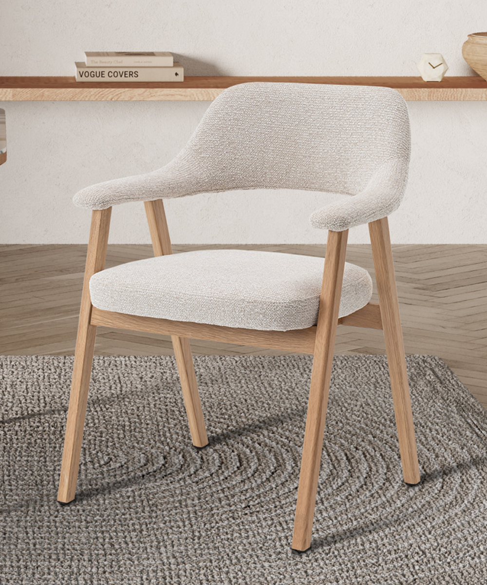 Japandi Eetkamerstoel Elora Eiken Beige