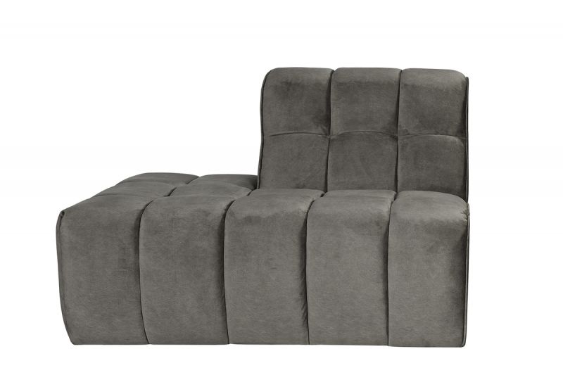 Bank Valentino Ottomane Links Voorstaand 125x98x83 cm - Taupe Cosmo | Zwart Hout