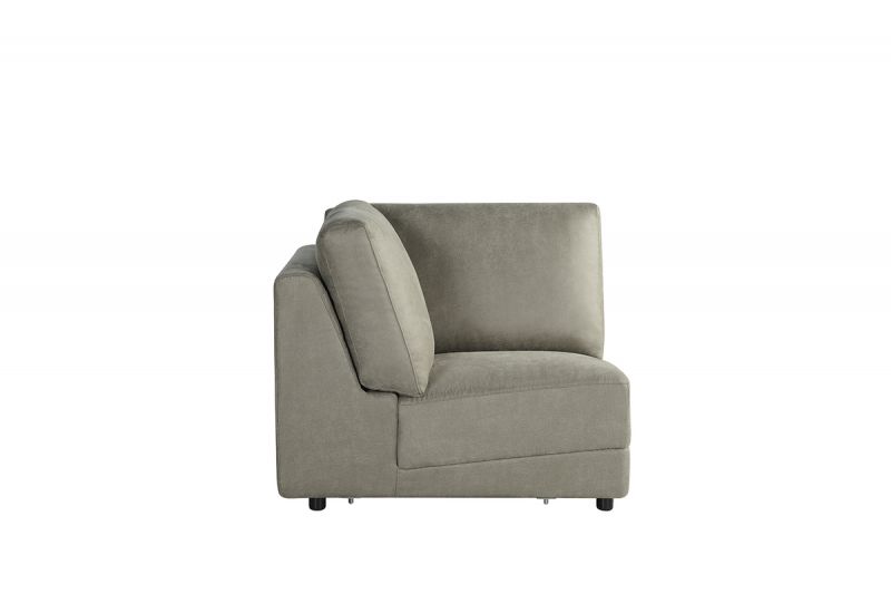 Bank Tivoli Hoek 100x100x83 cm - Taupe Micro Suede | Zwart Hout