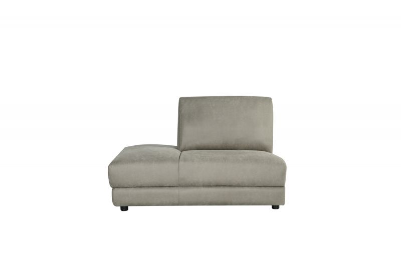 Bank Tivoli Ottomane Links Voorstaand 135x102x83 cm - Taupe Micro Suede | Zwart hout