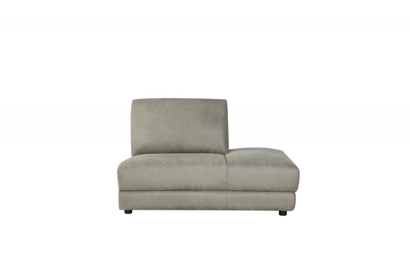 Bank Tivoli Ottomane Rechts Voorstaand 135x102x83 cm - Taupe Micro Suede | Zwart Hout