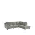 Hoekbank Santino Rechts 257x215x85 cm - Stone Elite | Zwart Metaal