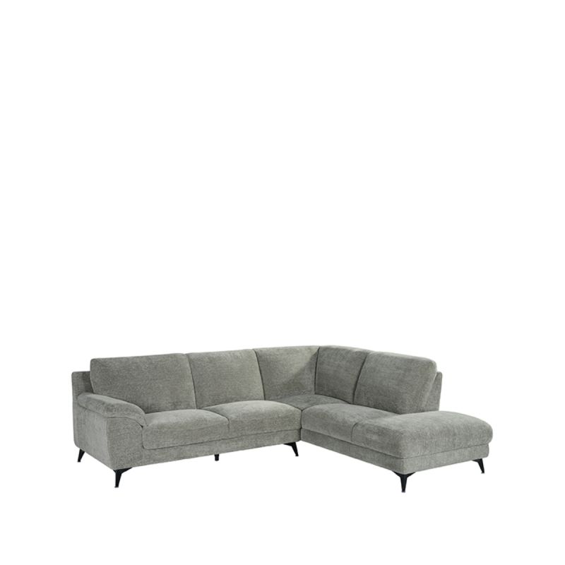 Hoekbank Santino Rechts 257x215x85 cm - Stone Elite | Zwart Metaal