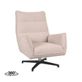 Draaifauteuil Rodia 80x90x102 cm Naturel Boucle | Zwart Metaal