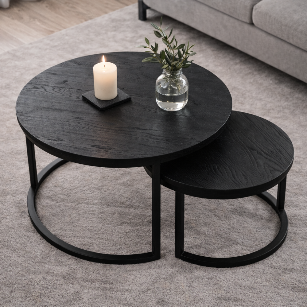 Luxe Duo Mangohout Salontafel Set