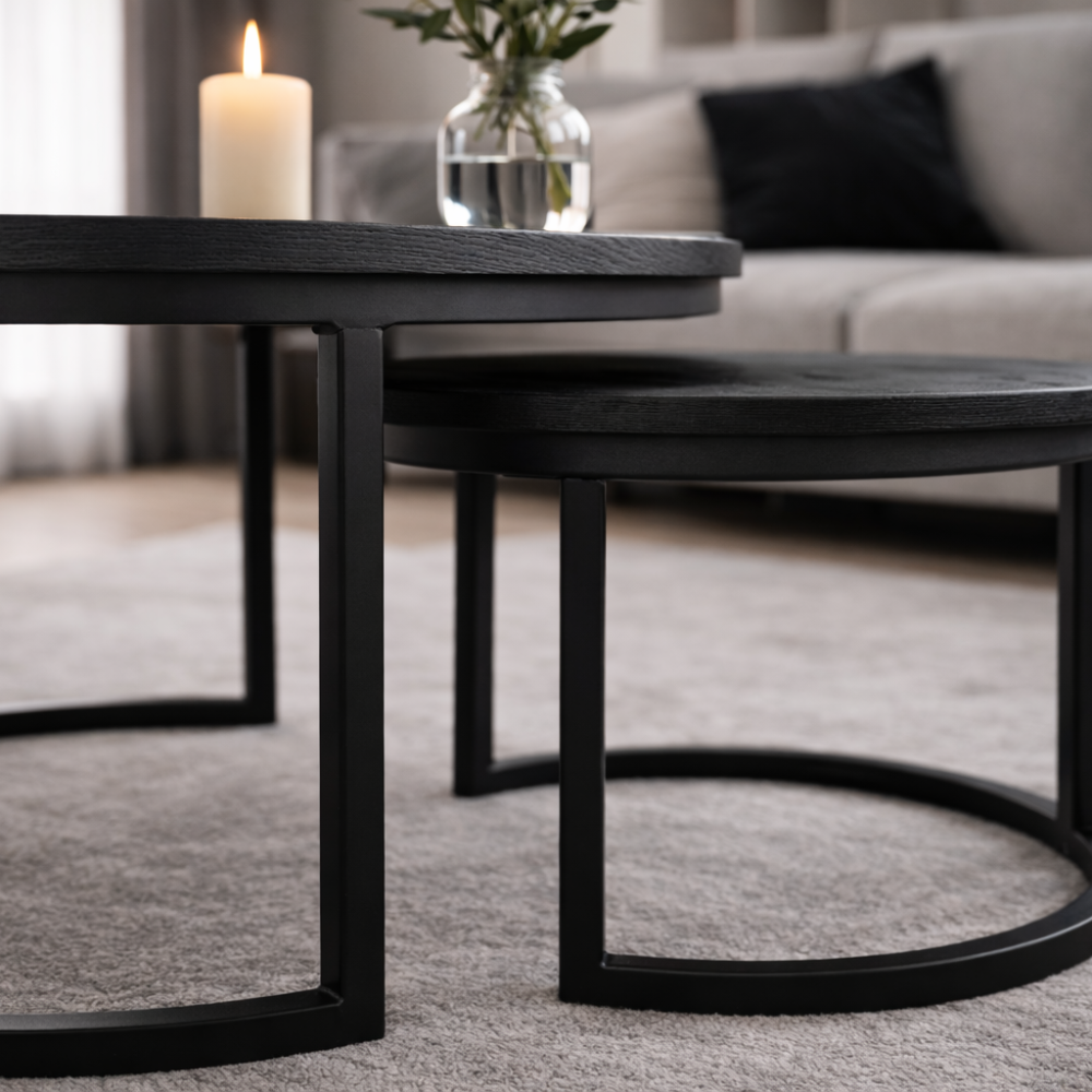 Luxe Duo Mangohout Salontafel Set