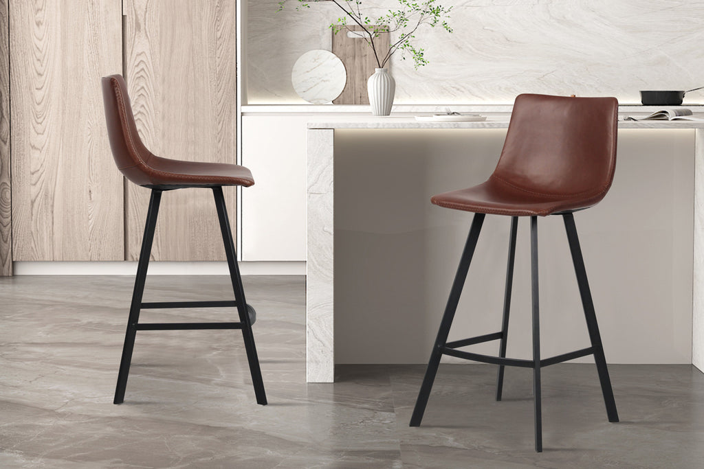 Counterstoel oz PU Bruin