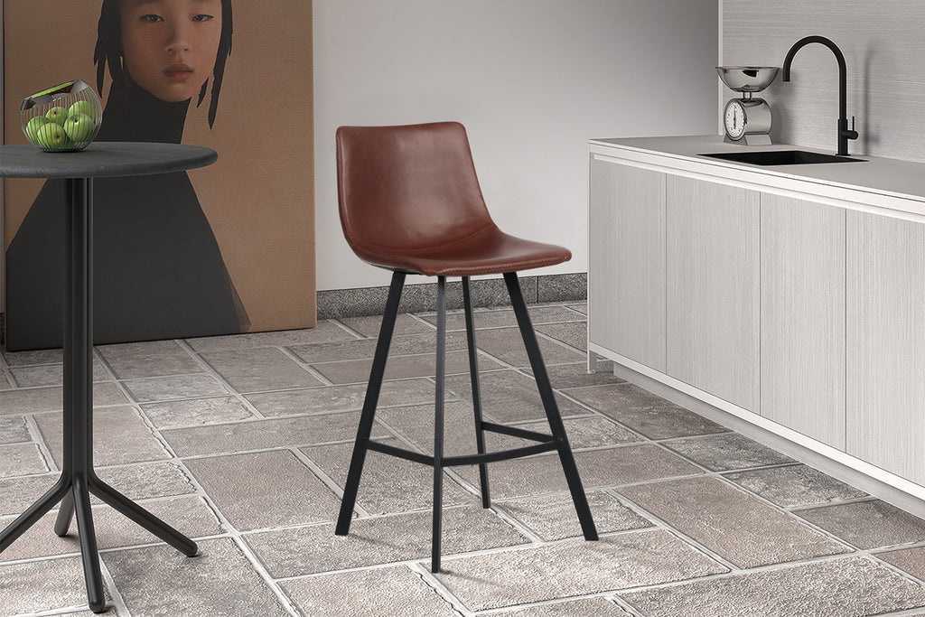 Counterstoel oz PU Bruin