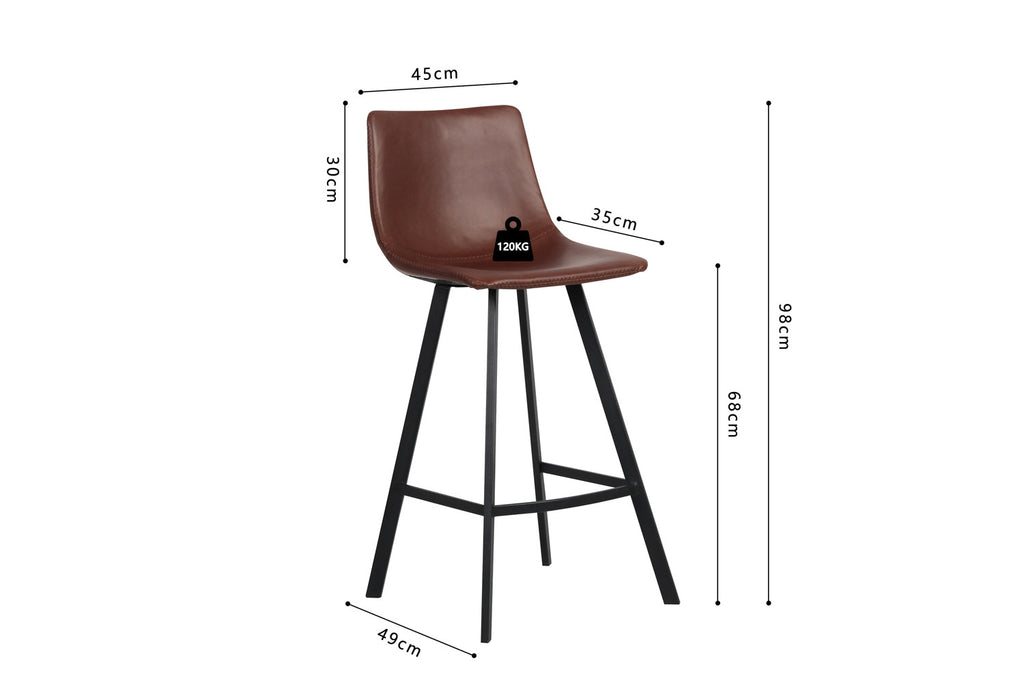 Counterstoel oz PU Bruin