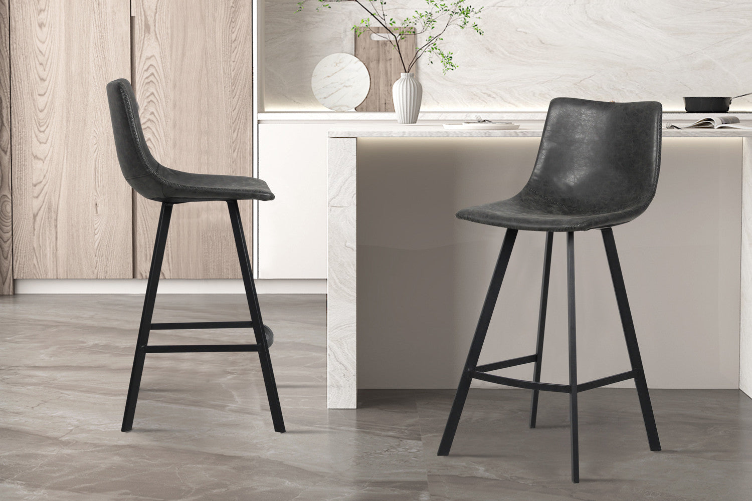 Counterstoel oz PU Zwart