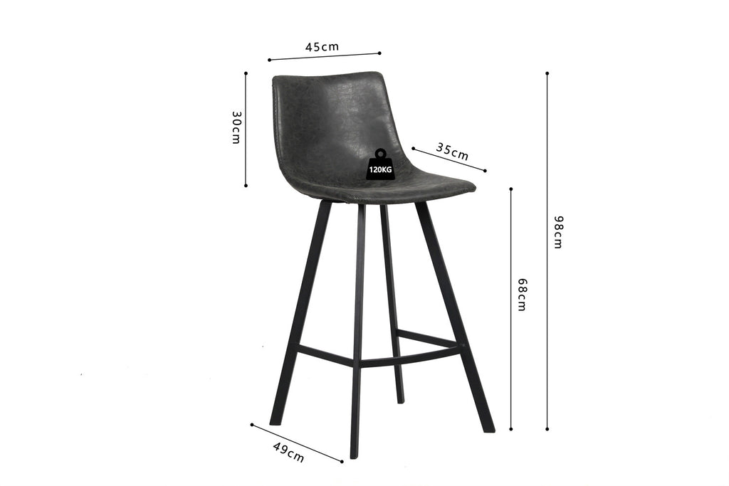 Counterstoel oz PU Zwart