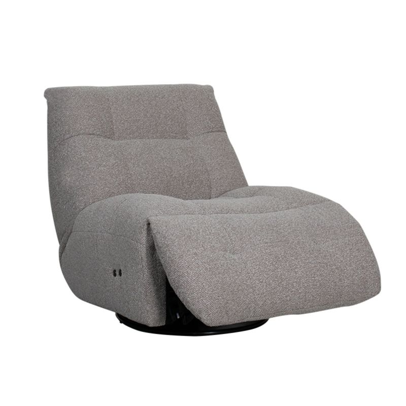 Elektrische Fauteuil Relax and Recharge 90x110x95 cm Mushroom Royal Boucle | Zwart Metaal