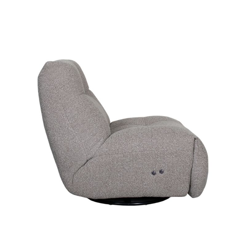 Elektrische Fauteuil Relax and Recharge 90x110x95 cm Mushroom Royal Boucle | Zwart Metaal